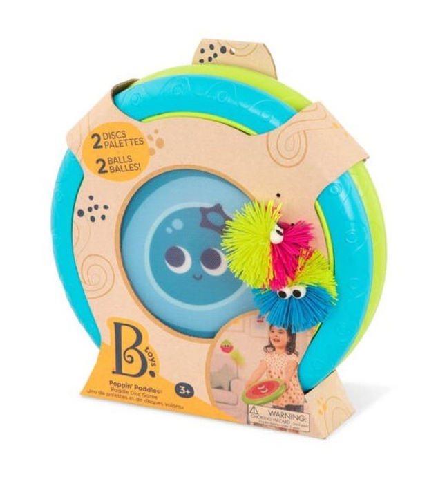 Gra zręcznościowa sprężyste dyski z kudłatymi piłeczkami Poppin’ Paddles B.Toys BX1916Z
