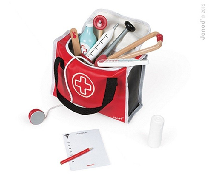 Zestaw dla dzieci zostanę lekarzem 10 el J06513-Janod, zabawki mały lekarz