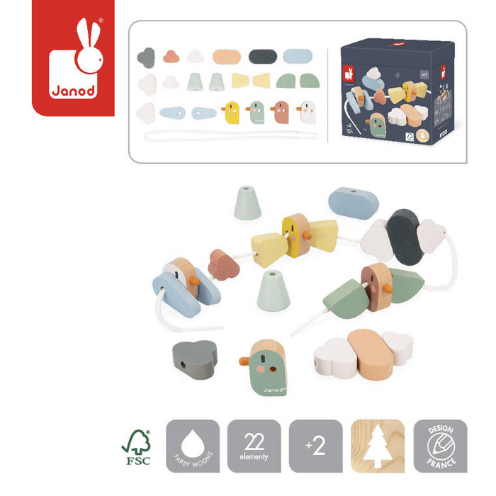 Nawlekanka z drewnianymi ptaszkami Sweet Cocoon J04050 Janod