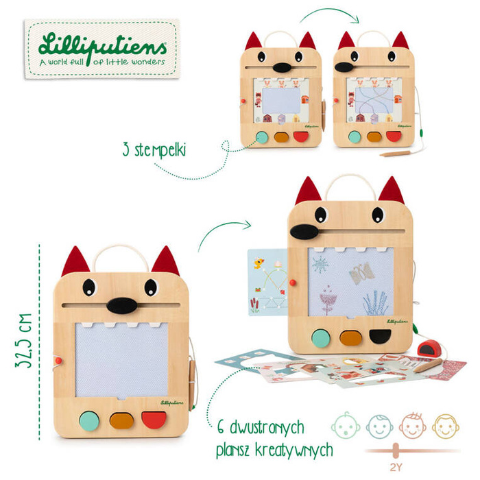Drewniana tablica do rysowania znikopis Wilk Louis 83473 LILLIPUTIENS