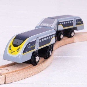 Pociąg pospieszny Eurostar Bigjigs Rail, kolejka drewniana