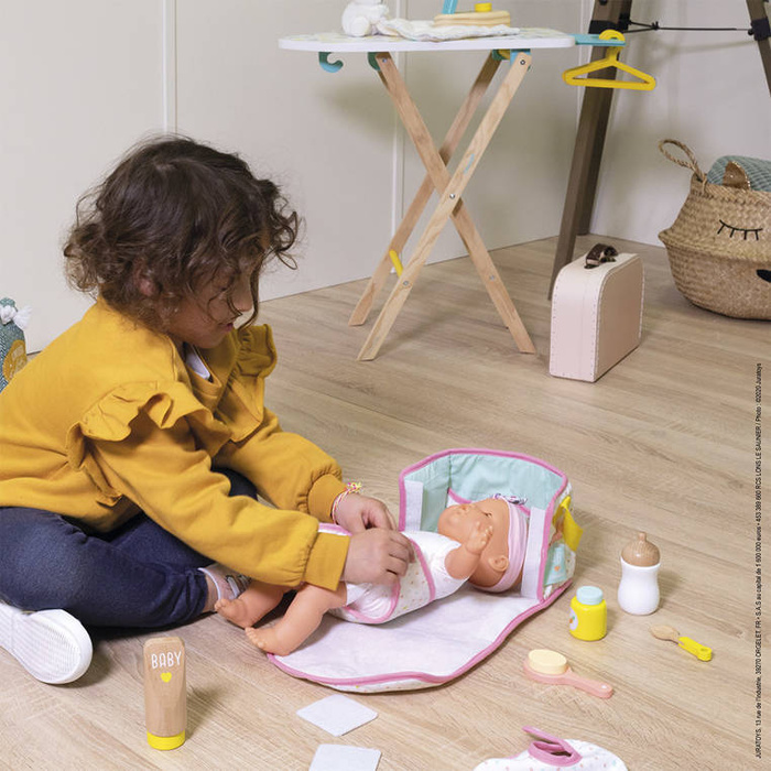 Zestaw torba do przewijania z 8 akcesoriami J06501-Janod, akcesoria dla lalek
