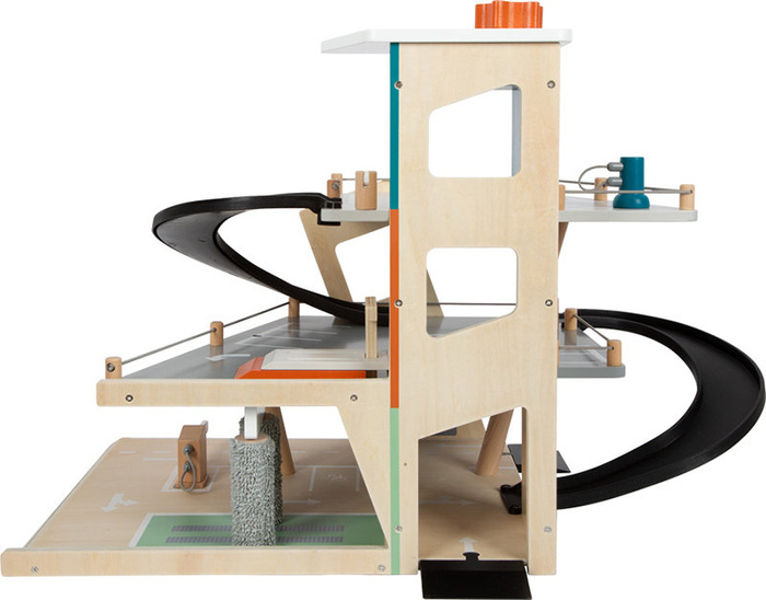 Drewniany parking garaż dla autek kilka poziomów Na rajdzie 12357 Small Foot