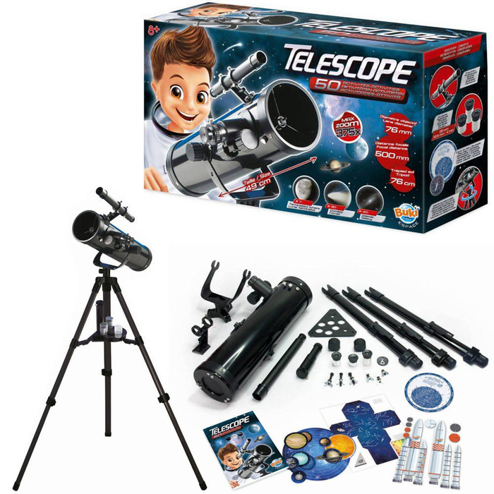 Nauka i zabawa dla dzieci Teleskop zwierciadlany - 50 doświadczeń TS008B Buki