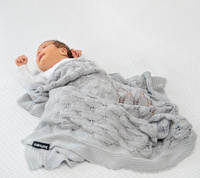 Kocyk ażurowy Boho szary LL5763-Lullalove, kocyki dla dzieci