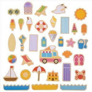 Magnesy dla dzieci Nad Morzem 35 sztuk BJ272- Bigjigs Toys, układanki magnetyczne