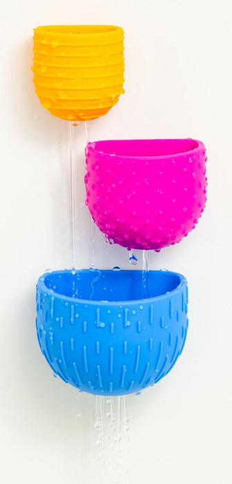 Silikonowe kubeczki z przyssawkami do kąpieli Oomplz Mobi OOMP1 zabawki do wody