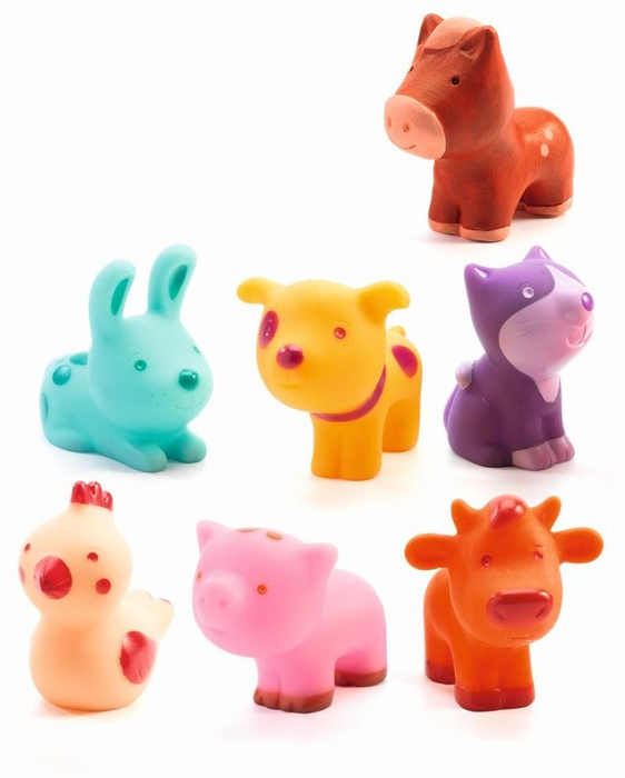 Miękkie figurki dla dzieci Mini farma DJ09116-Djeco, zabawki do kąpieli