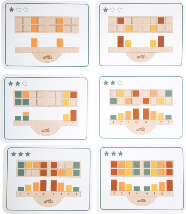 Gra balansująca z klockami i kartami wzorów Montessori Small Foot 12745 Drewniane zabawki dla dzieci