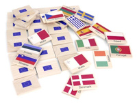 Drewniane memo Flagi Europy 99630PL-Bajo, gry pamięciowe