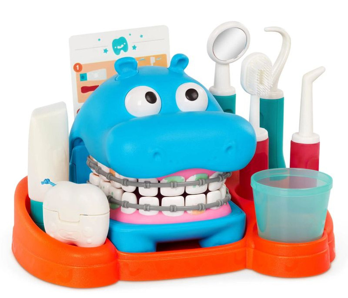 Edukacyjny zestaw do nauki mycia zębów i zabawy w dentystę 15 el Hipodonta Battat BT1803Z