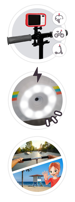 Aparat 2w1 Kamera na rower i kask Autofokus Zoom 16x kolorowy wyświetlacz CamPro Buki PV010