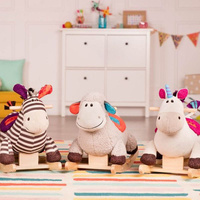 Pluszowy koń na biegunach jednorożec Rodeo Rocker Dilly Dally B.Toys BX1660Z