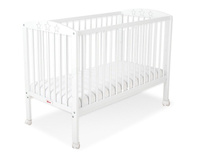 Łóżeczko drewniane z kółkami mobilne Białe gwiazdeczki, 500207ZK-Bobono