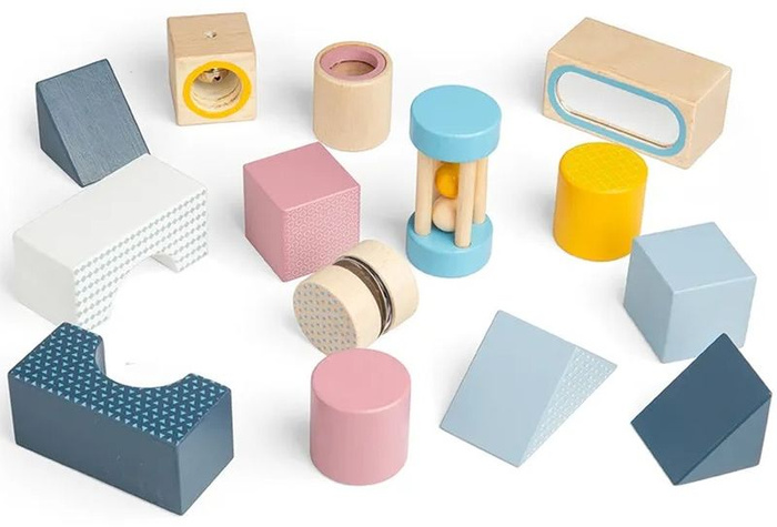 Drewniane klocki sensoryczne dla dzieci Odkrywca Bigjigs 36054