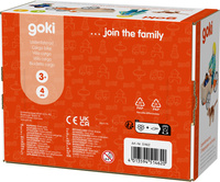 Rower towarowy z giętkimi lalkami i psem Goki 51462 drewniana Zabawka do domku dla lalek