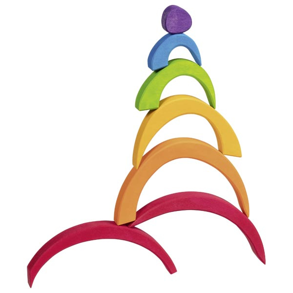 Drewniana układanka Oculus półokrągłe klocki drewniane Goki 58329