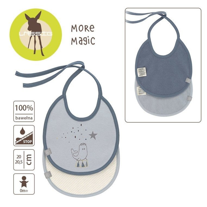 Zestaw śliniaków wodoodpornych 0m+ More Magic Foka 2 szt. 1311016466-Lassig