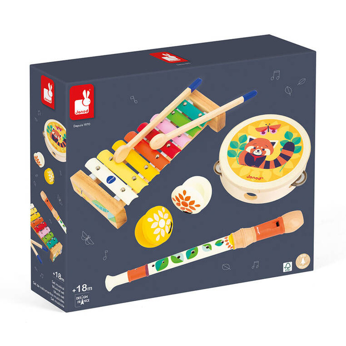 Zestaw drewnianych zabawkowych instrumentów muzycznych Gioia J07656 Janod