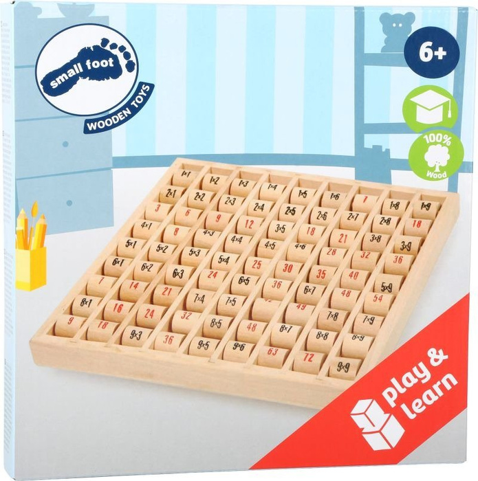 Tabliczka mnożenia, małe, obracane klocki drewniane, 11059-small foot, zabawki edukacyjne