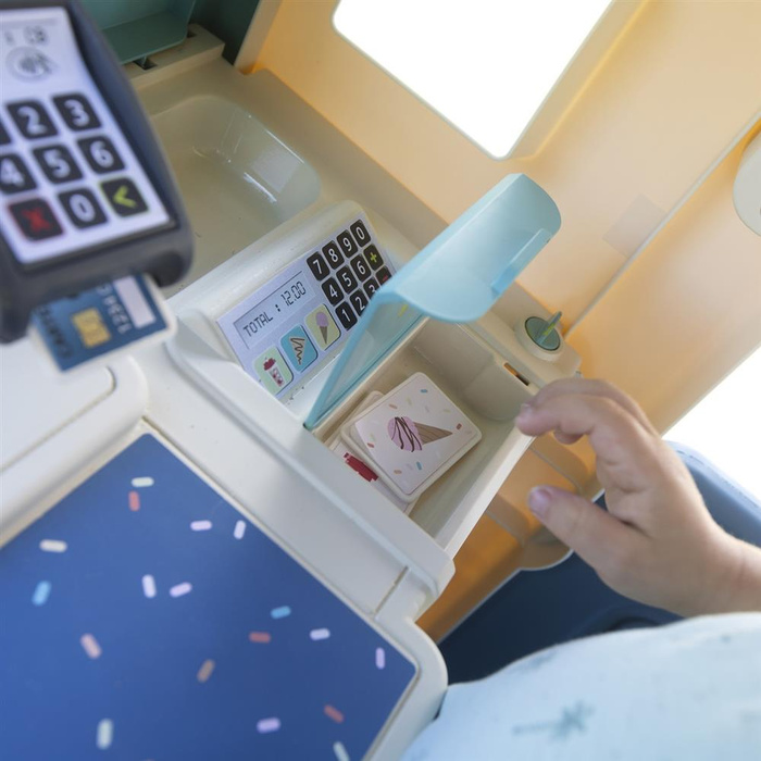 Domek ogrodowy Lodziarnia Smoby 810718 Sweety Corner z akcesoriami kuchennymi do kreatywnej zabawy