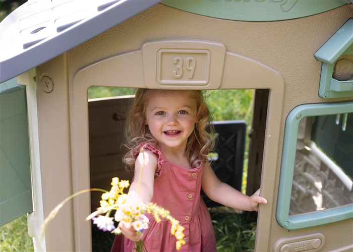 Domek ogrodowy Smoby 810503 Green Jura z bioplastiku przestronne Wnętrze do kreatywnej zabawy