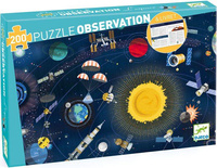 Tekturowe puzzle Kosmos z książeczką 200 el DJ07413-Djeco, układanki i puzzle dla dzieci