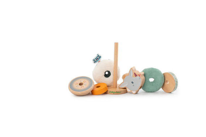 Drewniana układanka piramida z miękkimi elementami Smok Joe 83472 LILLIPUTIENS