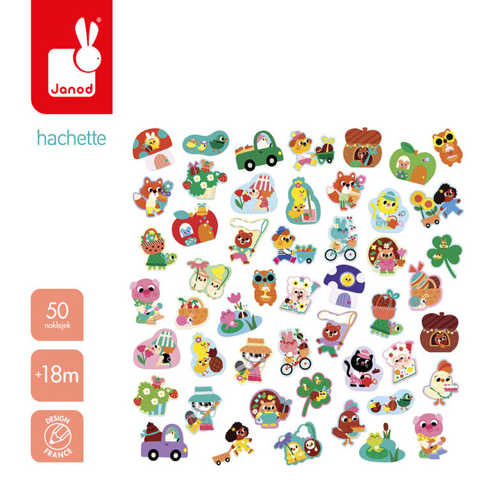 Duże naklejki wielorazowe 50 sztuk Wiosna Janod J09187