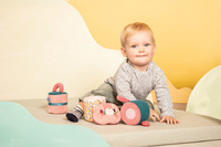 Wałek dźwiękowy 4-elementowy Kotka Jeanne Lilliputiens 83630 zabawki sensoryczne dla niemowląt i dzieci