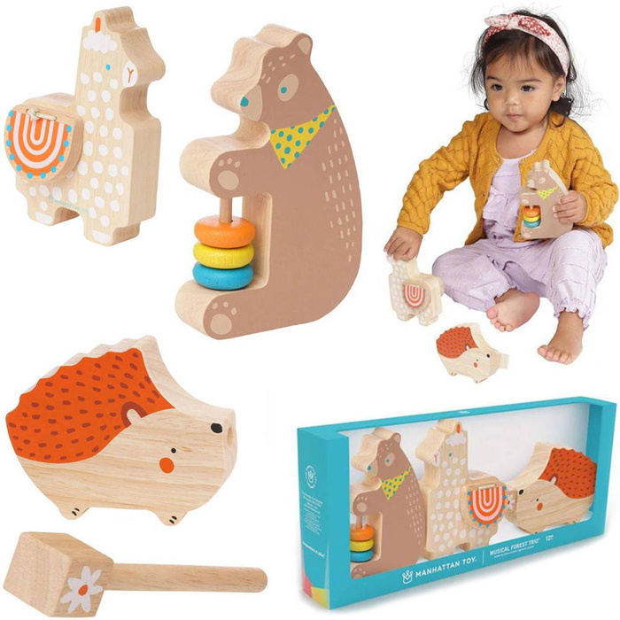 Zestaw instrumentów Muzyczne Trio 161080- Manhattan Toy, drewniane instrumenty dla dzieci