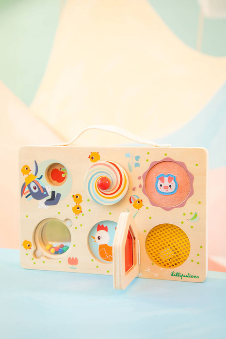 Drewniana tablica manipulacyjna walizka Farma Lilliputiens 83508