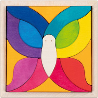 Klocki drewniane układanka mozaika Motyl Mariposa Goki 58352