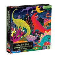 Dinozaury - świecące w ciemności puzzle 500 el dla całej rodziny MP66657-Mudpuppy, puzzle tekturowe