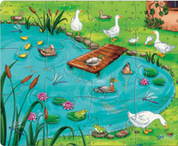 Puzzle dla dzieci Zwierzęta Gospodarskie 3w1 HB305237-Haba, puzzle tekturowe