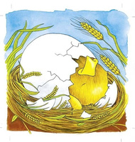 Od jajka do kurczaka - układanka drewniana na podstawce, 57521-goki, układanki dla dzieci