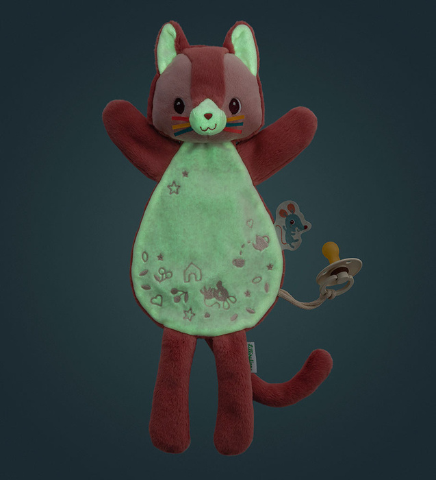 Pacynka świecąca w ciemności Lilliputiens 83613 Przytulanka Kotka Jeanne Komforter dla niemowląt