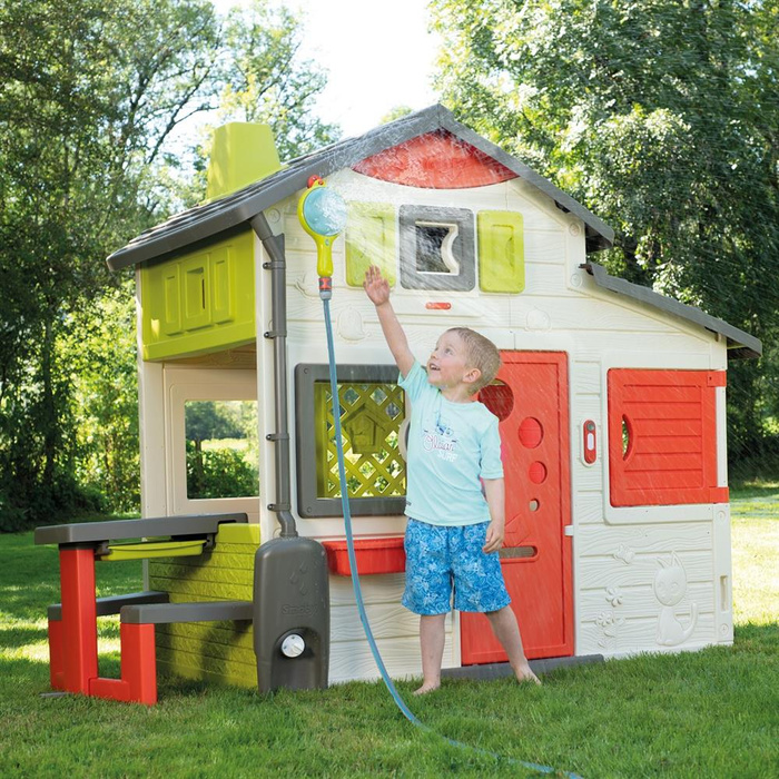 Zraszacz ogrodowy do domku Smoby 810914 z mocowaniem i dwoma trybami puszczania wody