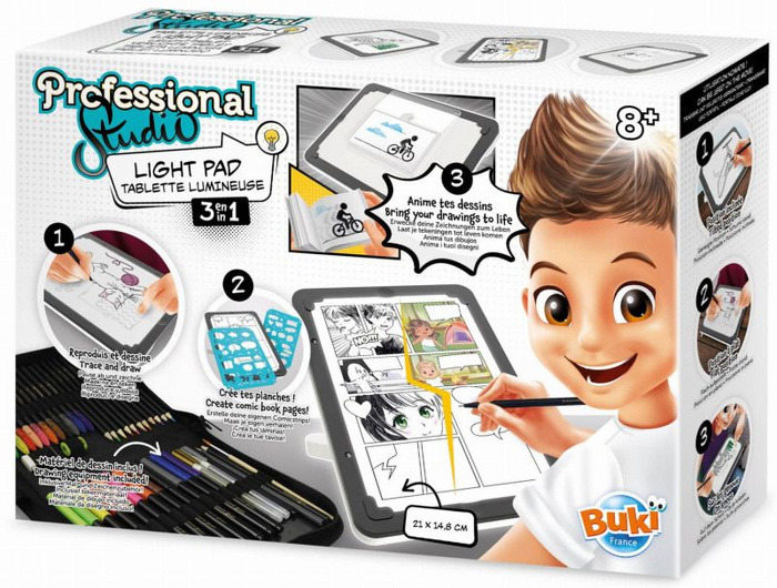 Tablet dla dzieci 3w1 z podświetleniem Buki 5432 odrysowywanie komiks flipbook