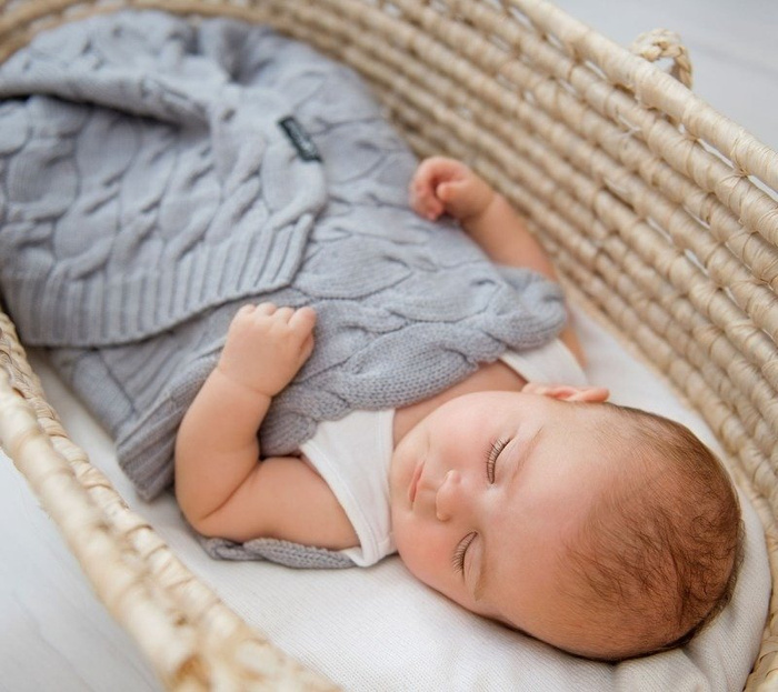 Kocyk z wełny Merino szary LL6647-Lullalove, wyprawka dla niemowlaka