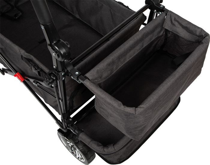 Przyczepka wózek do ciągnięcia dla dzieci z osłoną przeciwdeszczową i składanym daszkiem Small Foot 12729