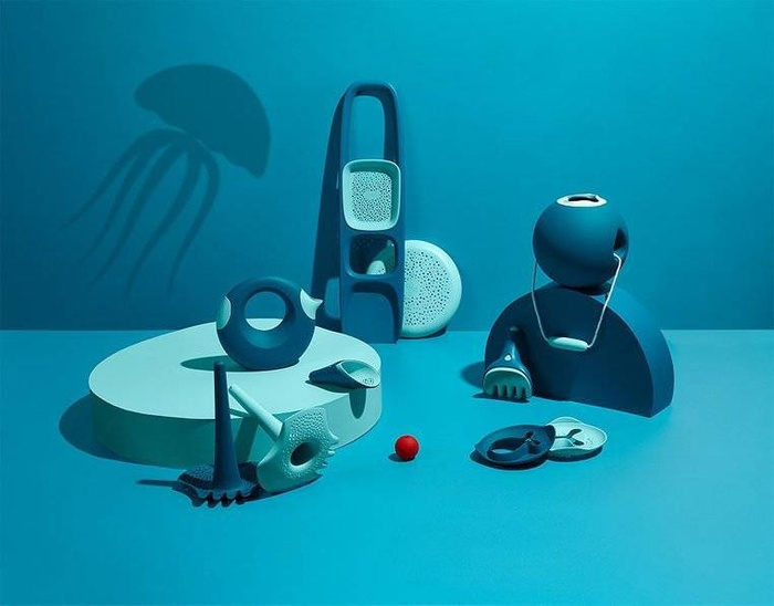 Gra latający dysk i sitko 2w1 Frisbee Vintage Blue 171966-Quut, zabawy w plenerze