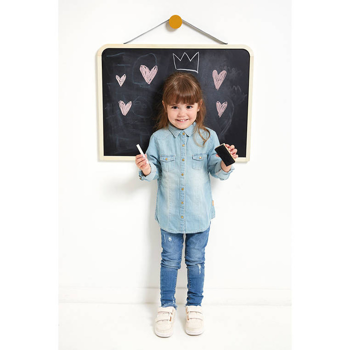 Magnetyczna tablica drewniana dwustronna z akcesoriami Janod J09635