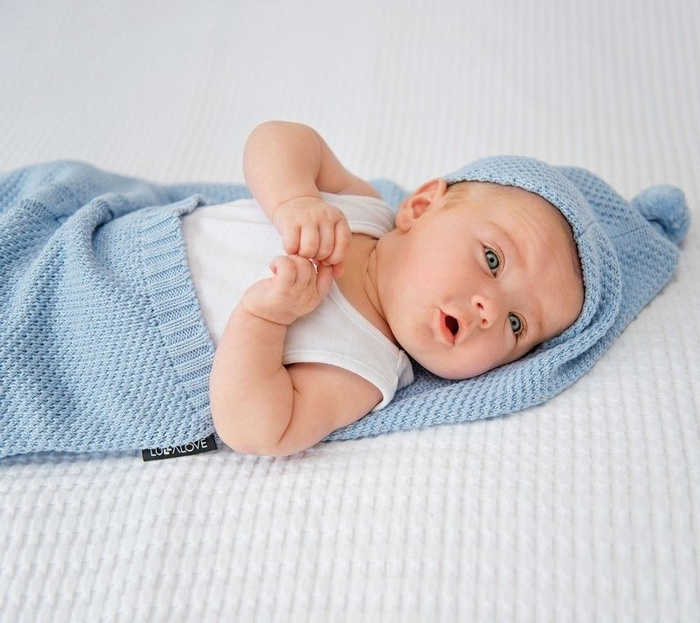 Śpiworek-kocykowy do spania błękitny LL6609-Lullalove, wyprawka dla niemowlaka