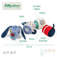 Wałek dźwiękowy 4-elementowy Piesek Jules Lilliputiens 83629  zabawki sensoryczne dla niemowląt i dzieci