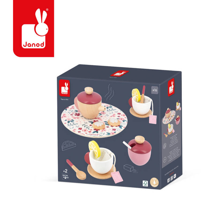 Drewniany zestaw do herbaty Twist Janod J06631 odgrywanie ról