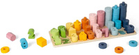 Klocki drewniane sorter z cyframi i figurami Bigjigs 36011 nauka liczenia