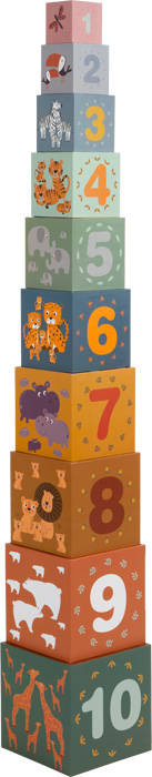 Piramida do układania Cyfry Safari 11957- Small Foot, układanki piramidy