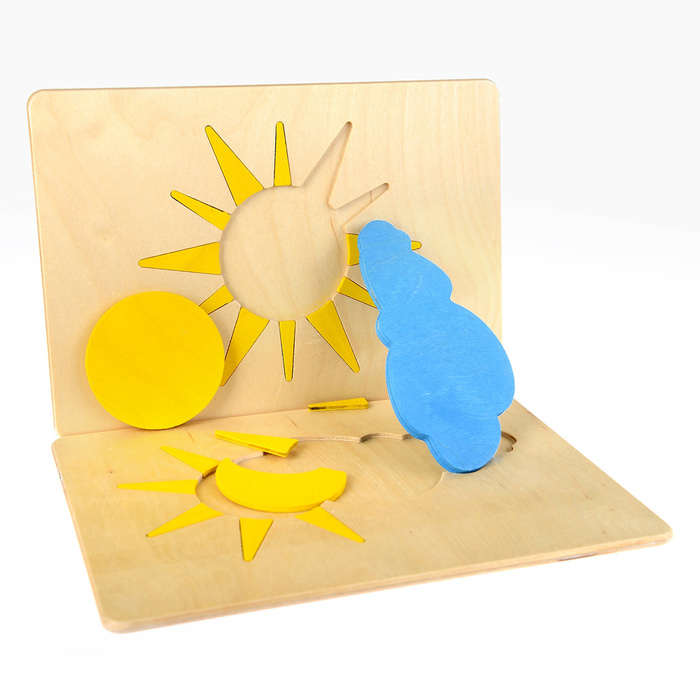 Drewniane duże tablice edukacyjne z puzzlami Zjawiska Pogodowe i przyroda 110131 Pilch