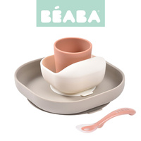 Silikonowe naczynia dla dzieci Zestaw z przyssawką Terracotta Beaba 913591